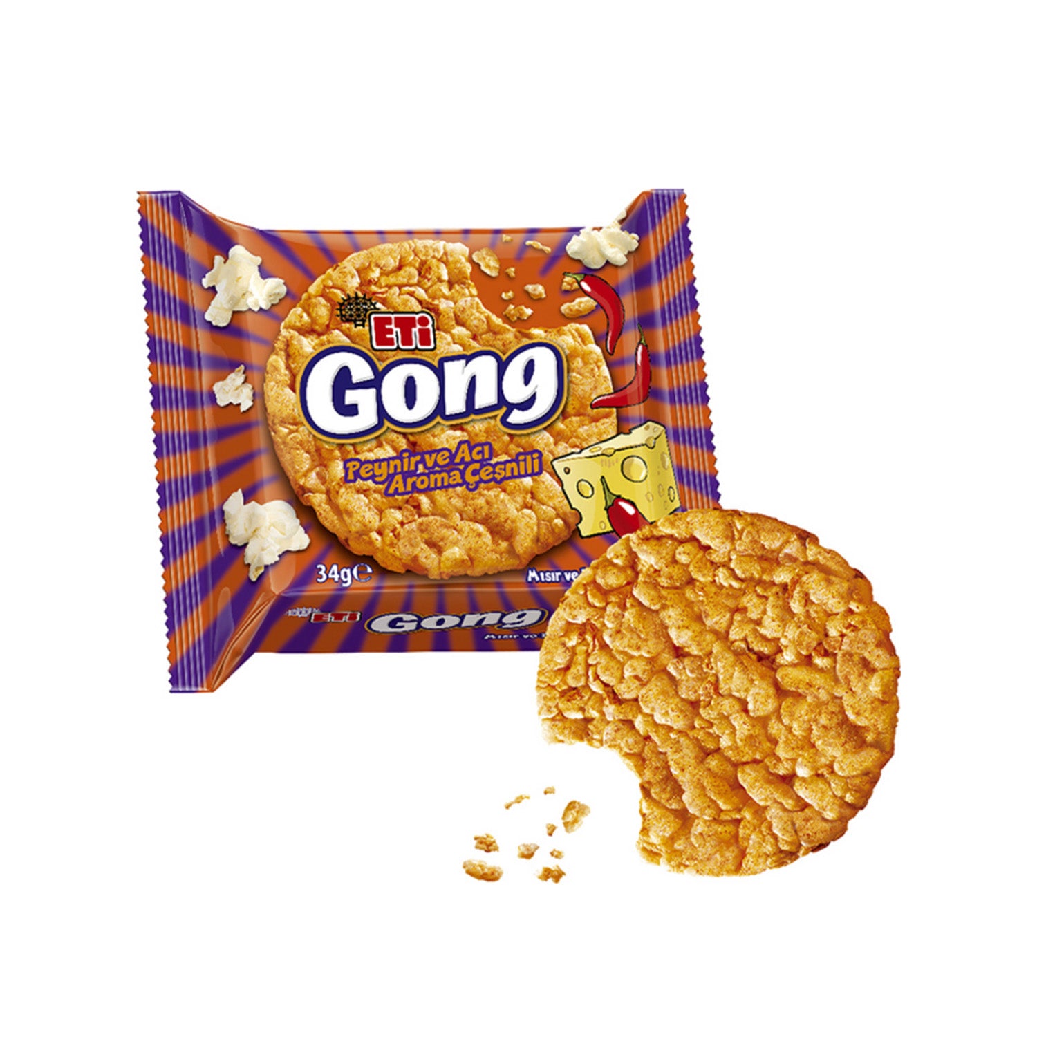 Eti Gong Cheese & Hot 34G