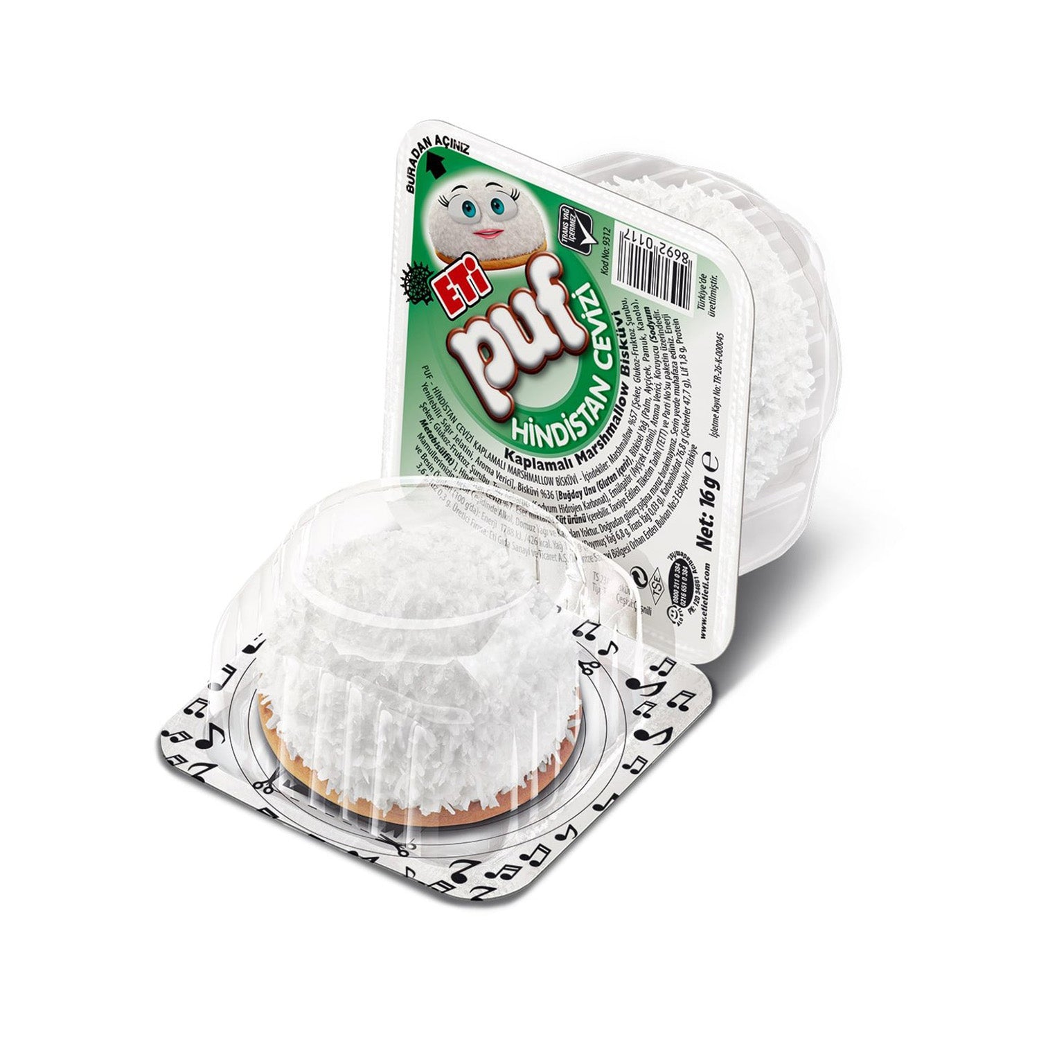 Eti Puf Biscuit Coconut 16G