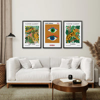 Modern Abstract Flower Marker Set of 3 Piece