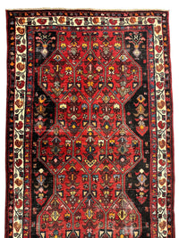 Vintage Persian Hosseinabad Runner Rug - 4’2” x 10’5” - Handwoven Wool, Circa 1950s