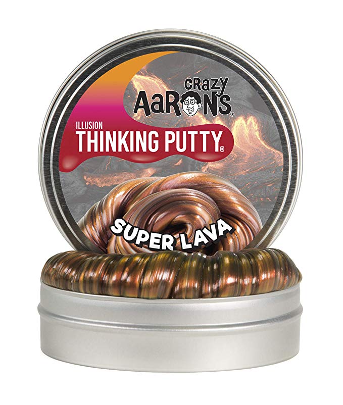 Crazy Aaron's Thinking Putty 4" Tin - Super Illusions Super Lava - Multi-Color Putty, Soft Texture - Never Dries Out