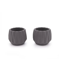 Concrete Mini Flute Tabletop Planters (Set of 2)