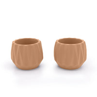 Concrete Mini Flute Tabletop Planters (Set of 2)