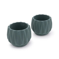 Concrete Mini Flute Tabletop Planters (Set of 2)