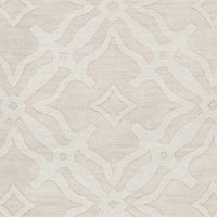 Fyffe Embossed Beige Wool Area Rug