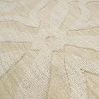 Fyffe Embossed Beige Wool Area Rug