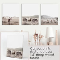 Autumn Farmhouse Wall Art Set. Farm Animals on the Field