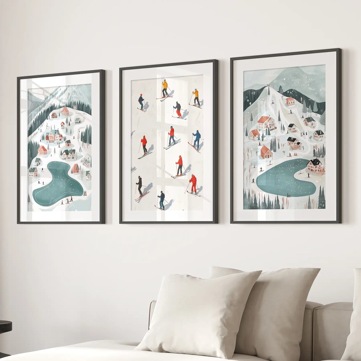 Şenlikli Tatil Evi Dekorasyonu Noel Köyü Seti