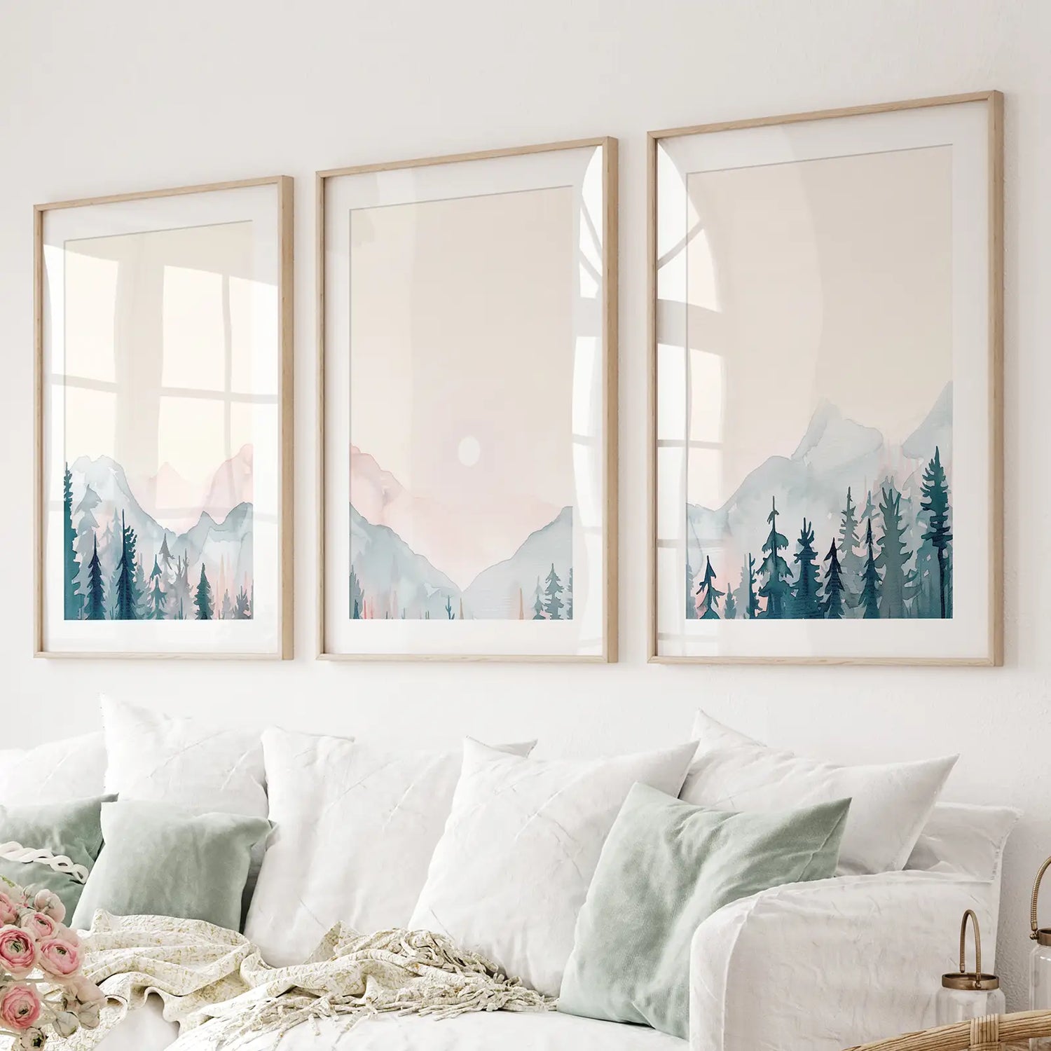 Forest and Mountain Landscape Painting Posters