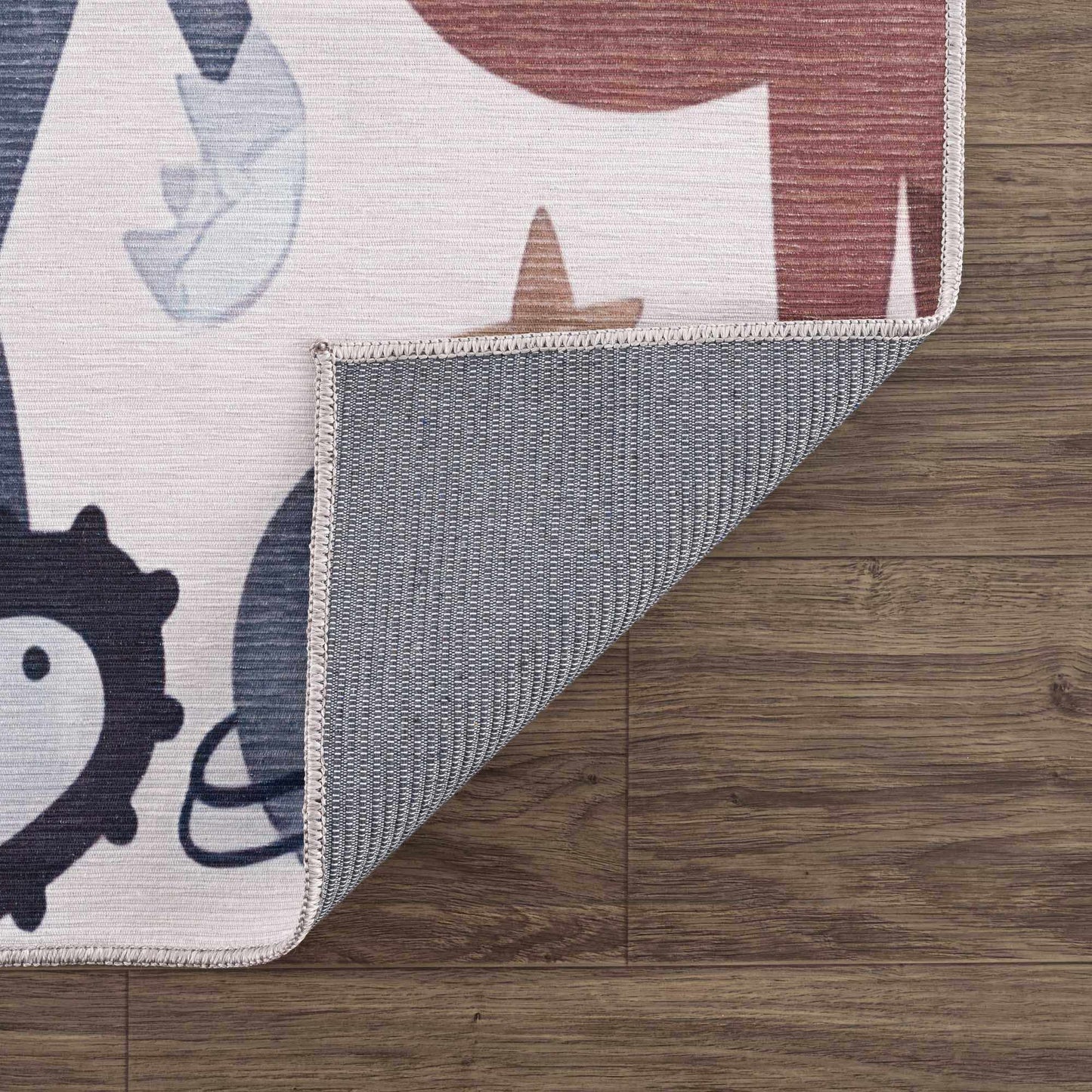 Libra Washable Kids Rug - Dinosaur rocket car rainbow