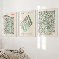 William Morris Sage Green Botanical Poster Set