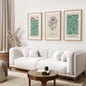 Exhibition Green Art Set of 3 Abstract Print