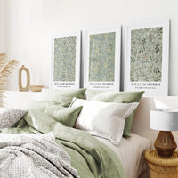 Large William Morris Floral Pattern Art Set Decor