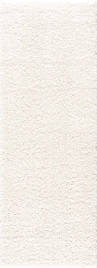 Faina Solid Cream Shag Rug Washable