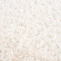 Faina Solid Cream Shag Rug Washable