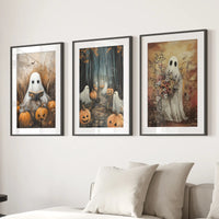 Ghosts Halloween Trendy Wall Art Poster Set Decor