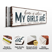 Home Is Where My Girls Are Sign