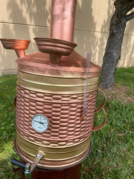 Bakır Çay Semaveri (30 Litre) Sobalı ve Termostatli