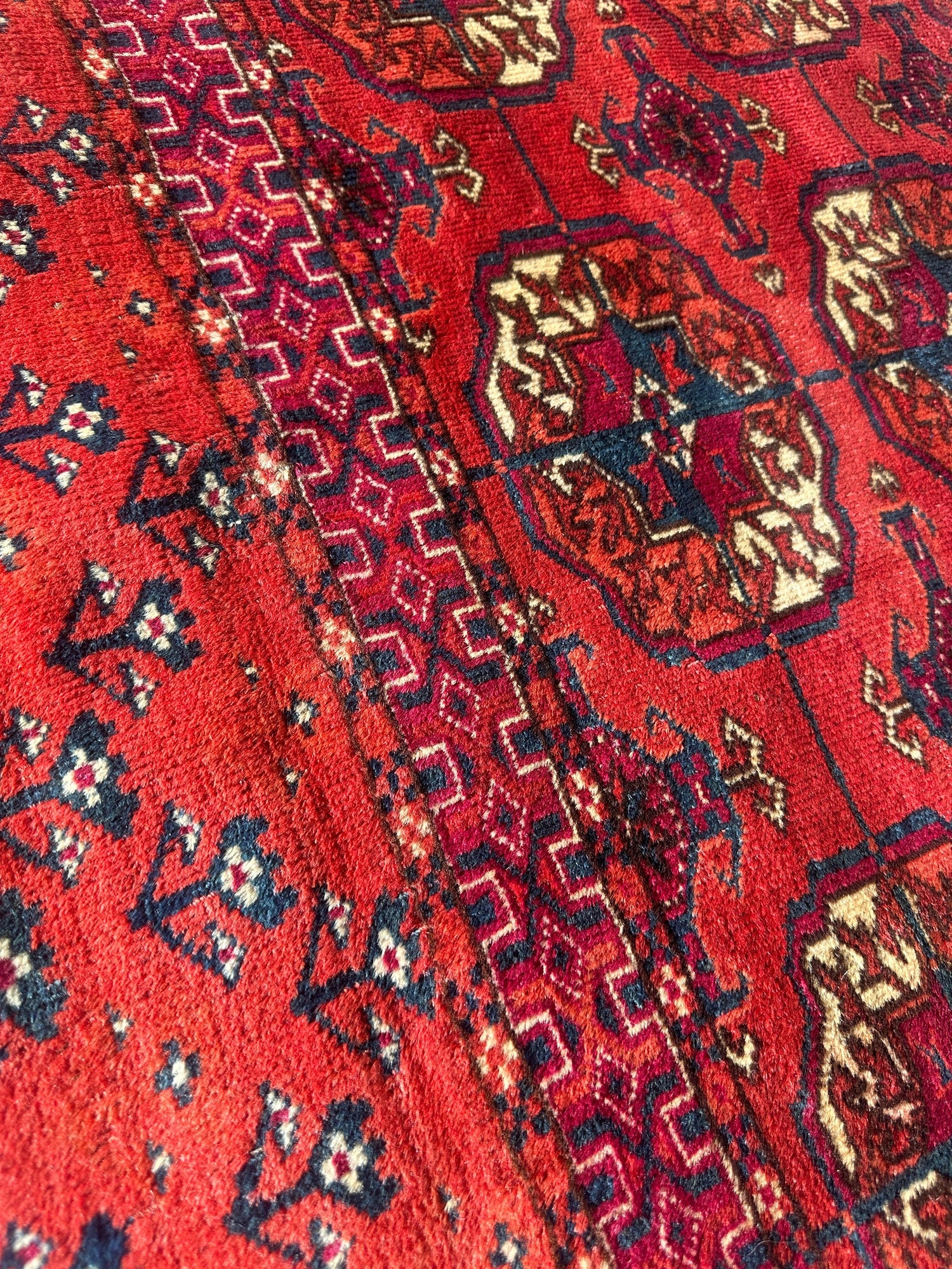 Antique 1920’s Tribal Turkoman Tekke Wedding Rug 3’4” x 4’1”