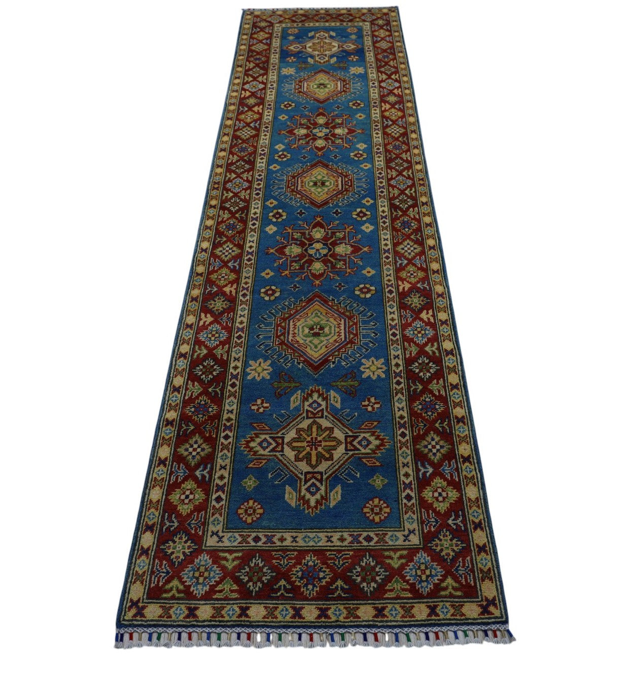El Dokuma Afgan Kazak Yün Halısı – 2'9″ x 9'9″