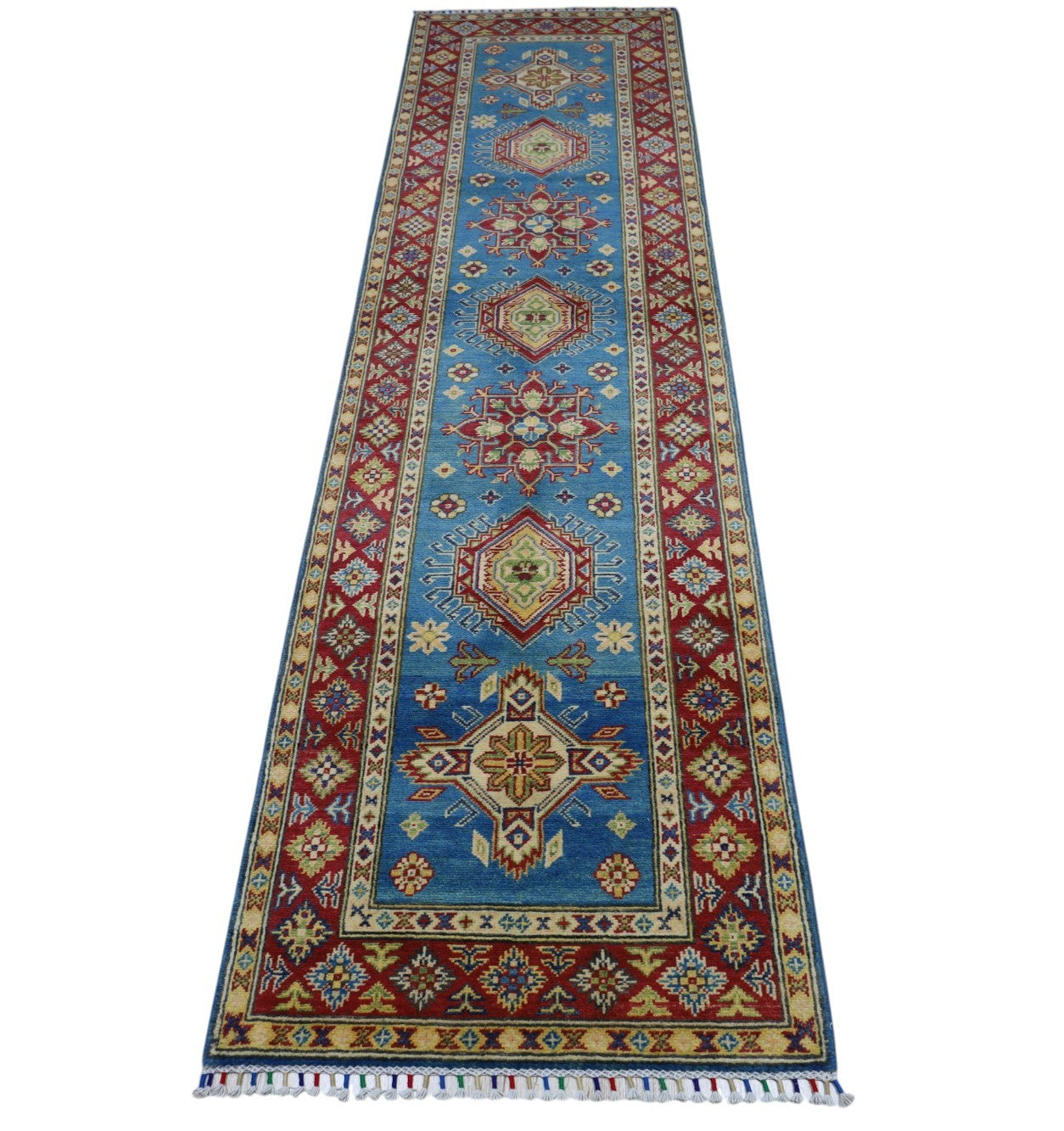 El Dokuma Afgan Kazak Yün Halısı – 2'9″ x 9'9″