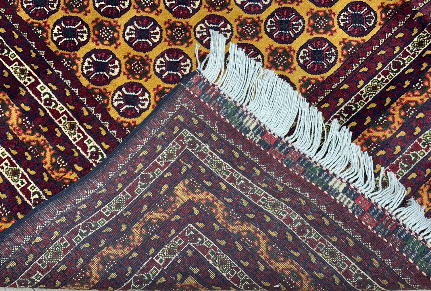 Hand-Knotted Afghani Mawri Wool Rug – 6’5″  x  9’4″