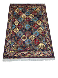 Hand-Knotted Afghani Kashi Wool Rug – 6’9″  x  9’6″