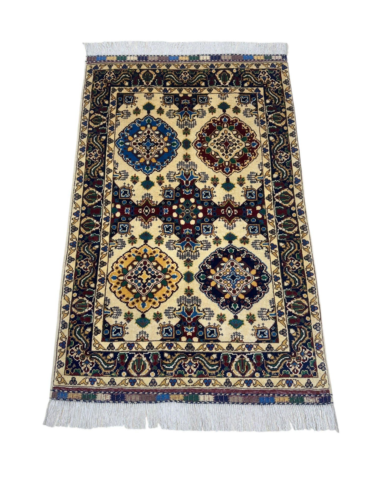 Hand-Knotted Afghani Kashi Wool Rug – 2’9″  x  4’4″