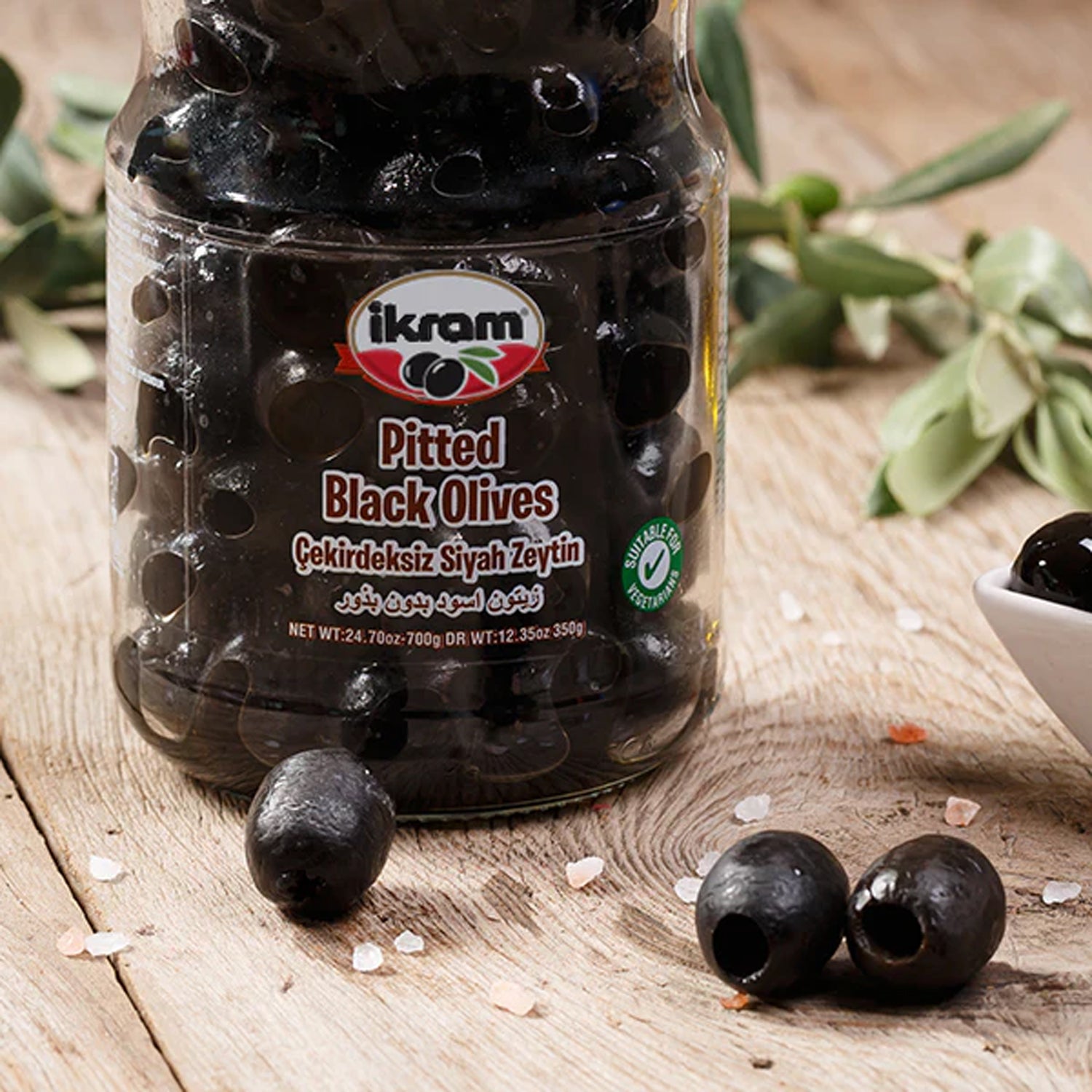 Ikram Pitted Black Olv 350G