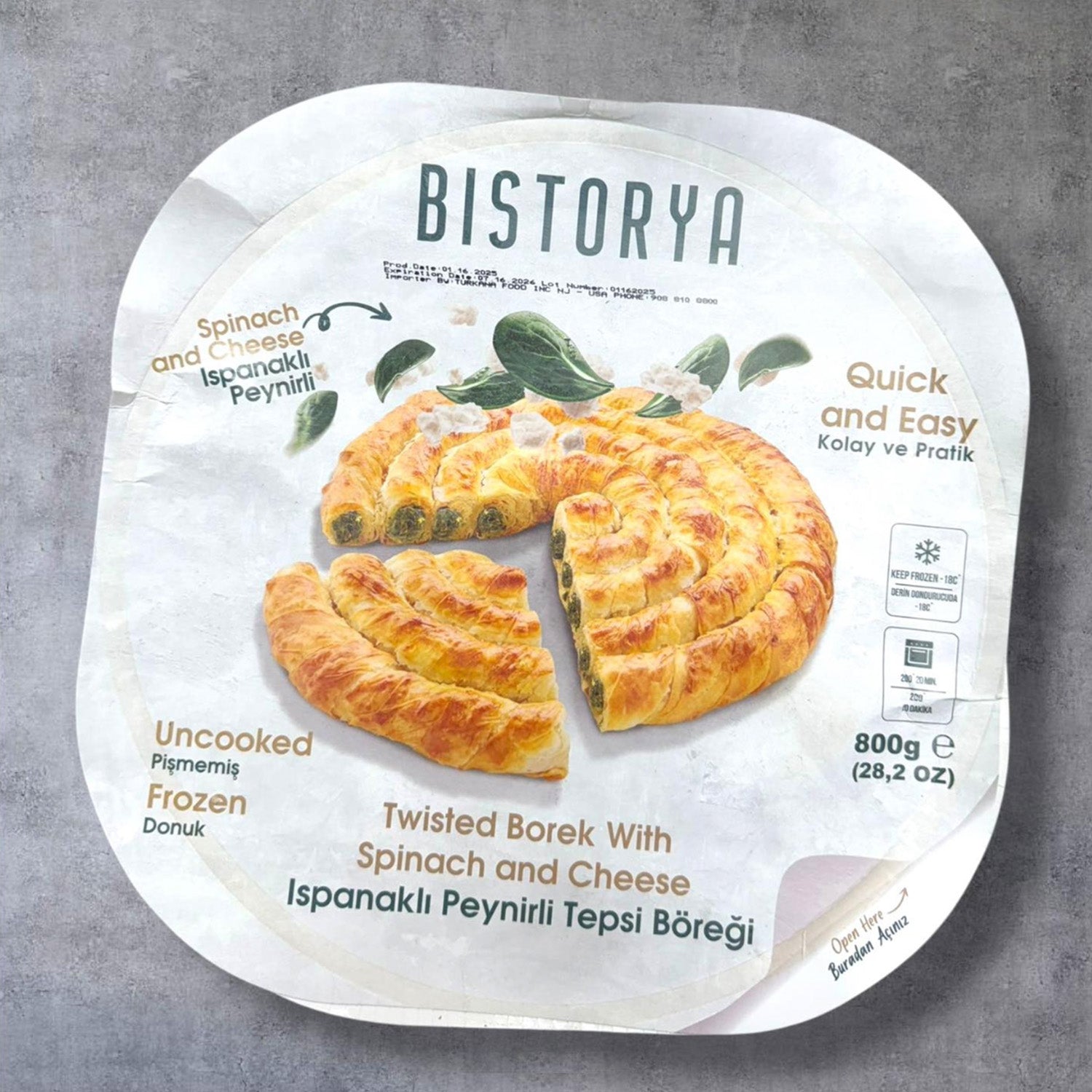 Bistorya Borek Spinach & Cheese 800