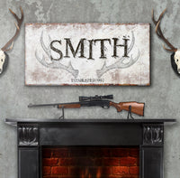 Rustic Family Antler Sign
