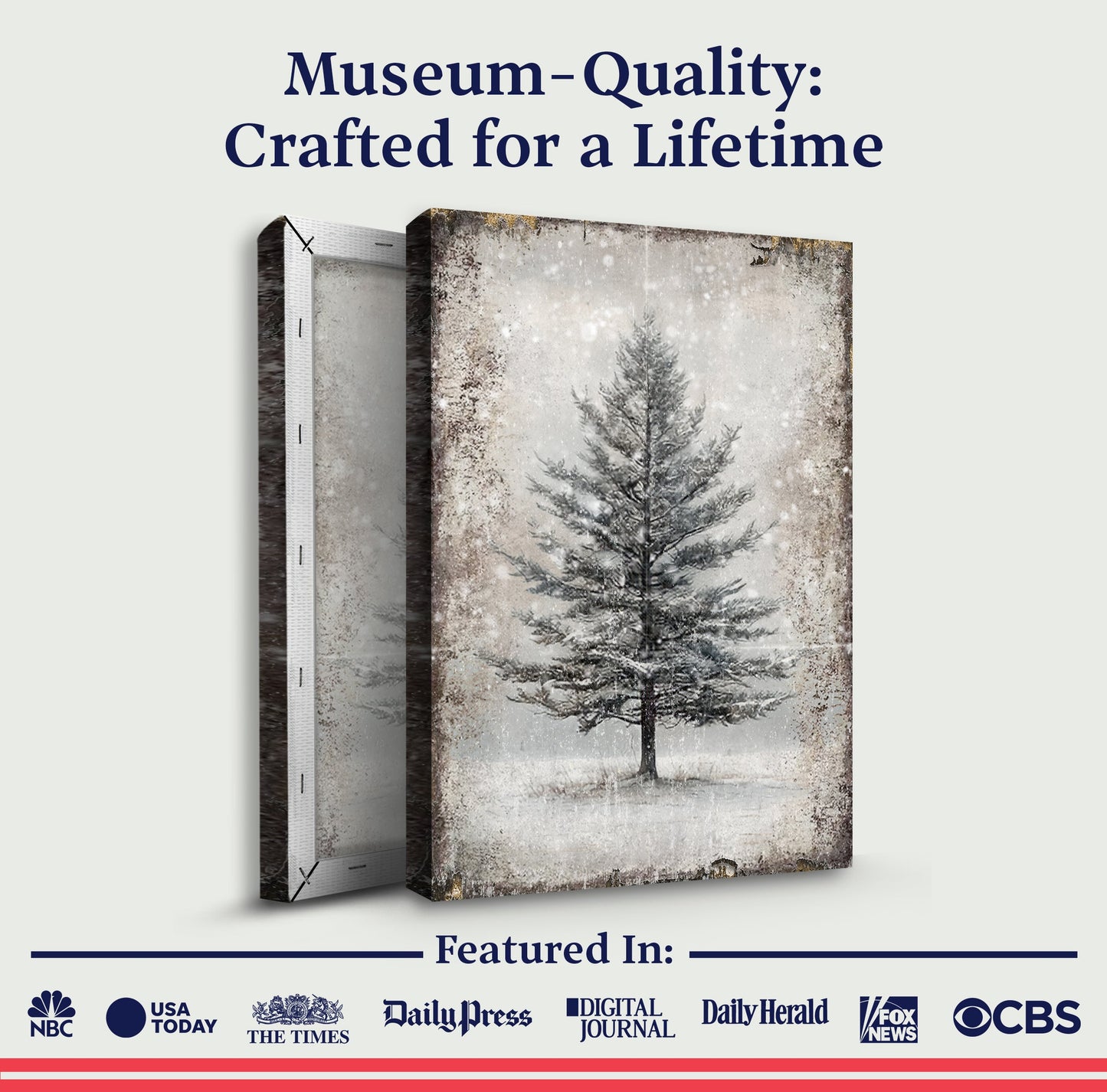 Vintage Christmas Tree Wall Art with Free Mystery Gift