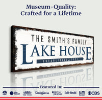 Family Lake House Arrow Sign