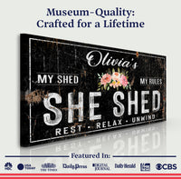 Personalized She Shed Sign IX