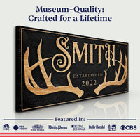 Personalized Family Antler Sign