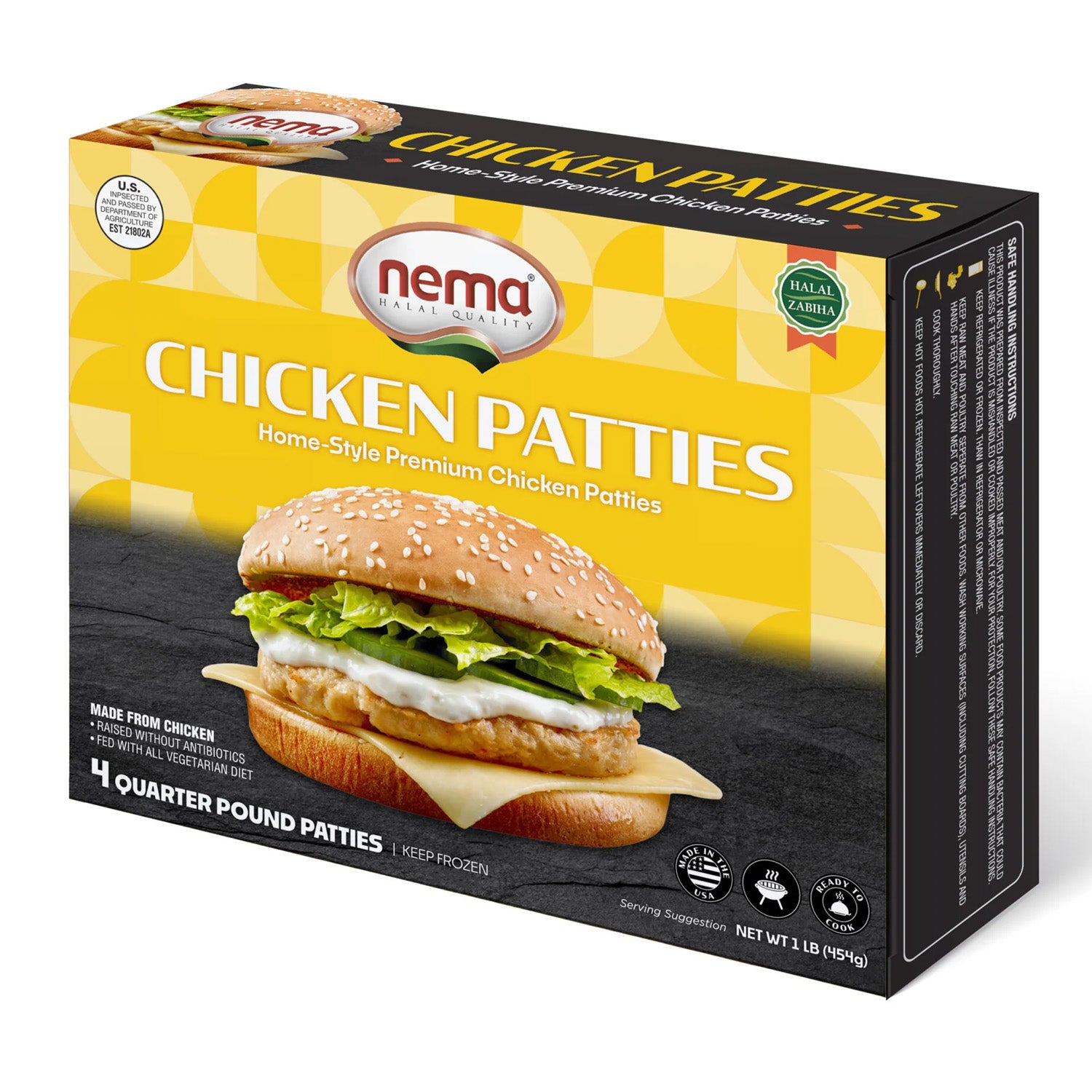 Nema Chicken Patties 454G