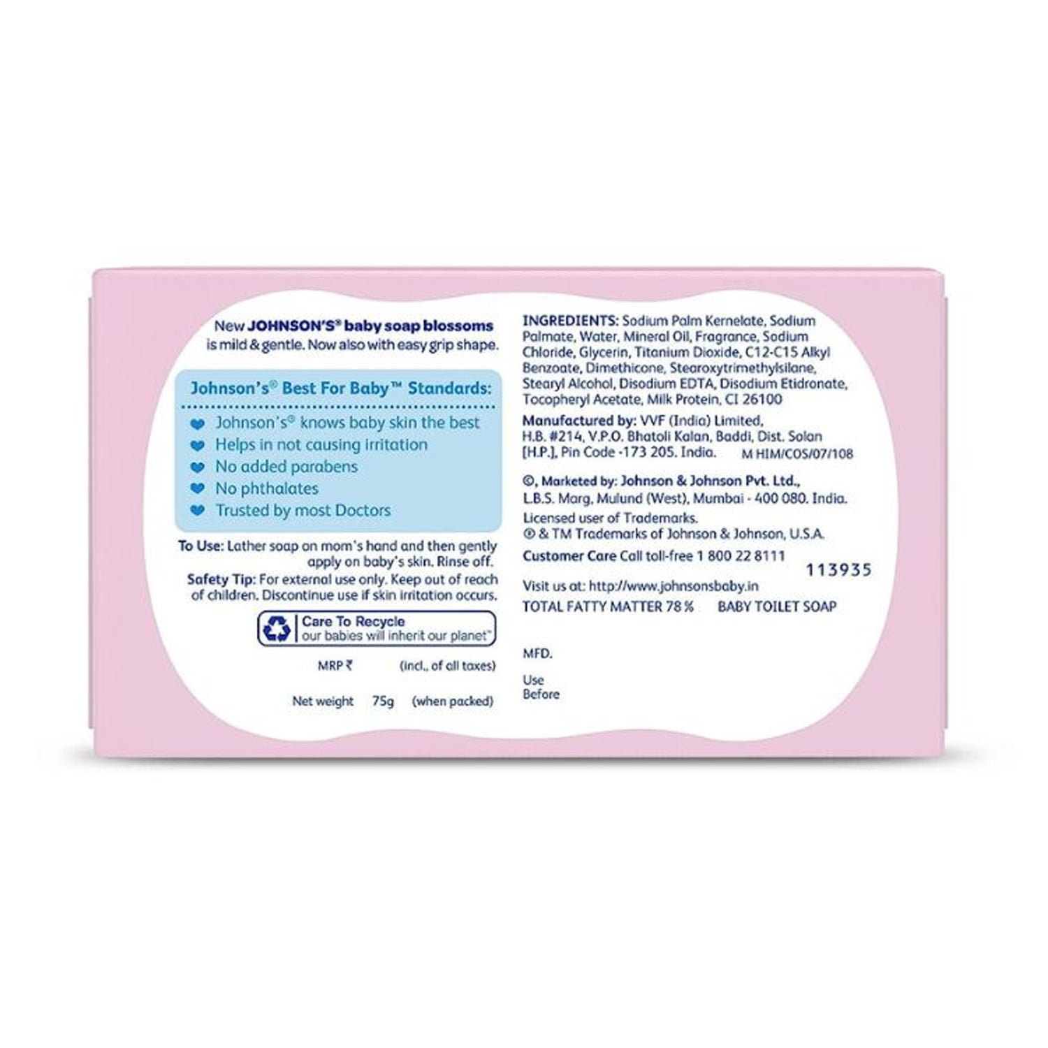 Johnsons Baby Soap Bloss 100G