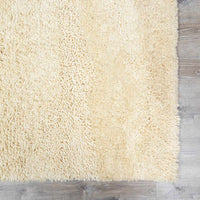 Kettering Solid Cream Wool Shag Rug