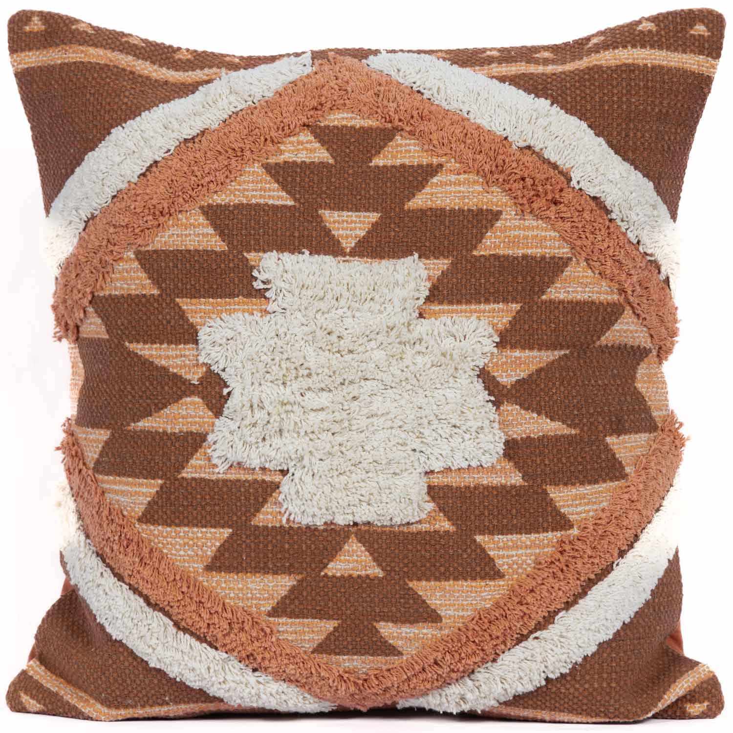 Reeves Orange Diamond Textured Throw Pillow