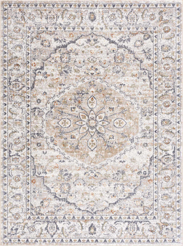 Hiti Cream Flat Pile Washable Rug