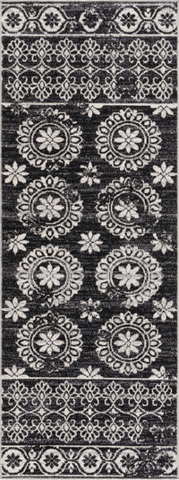 Kahraman Black & White Washable Rug