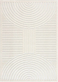 Deron White Washable 3D Rug