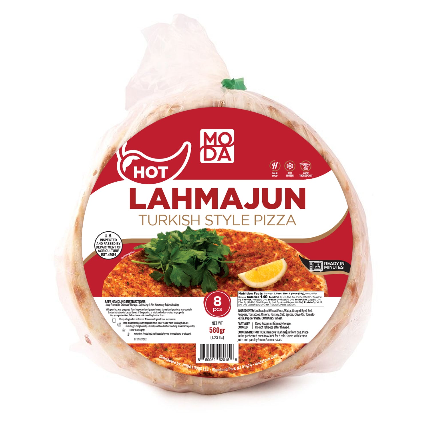 Moda Lahmacun Hot 8Pc 560G