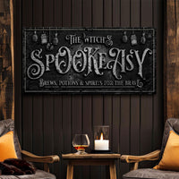 The Witch's Speakeasy Bar Halloween Sign