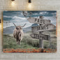 Highland Cow Rustic Sign