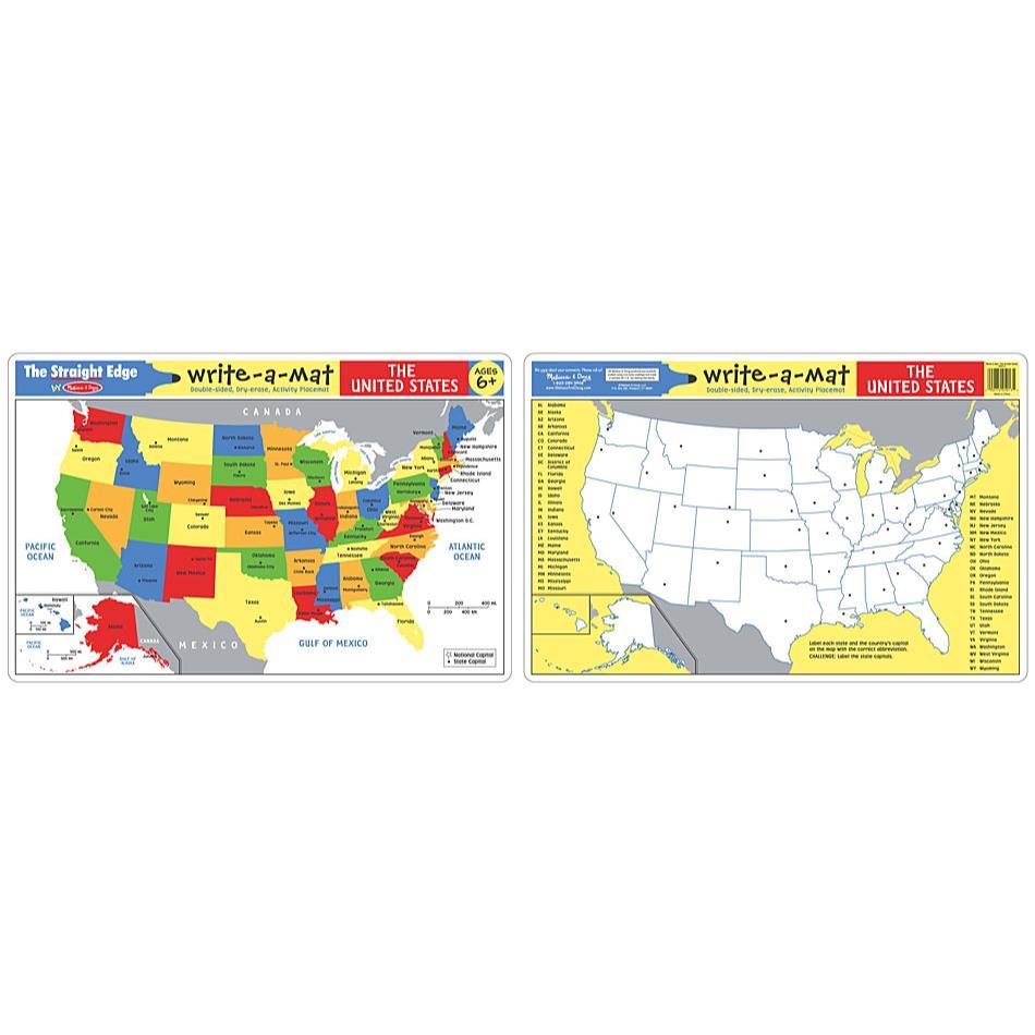 USA Map Learning Mat