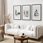 Winter Nature Set of 3 Wall Art Pine Forest Decor
