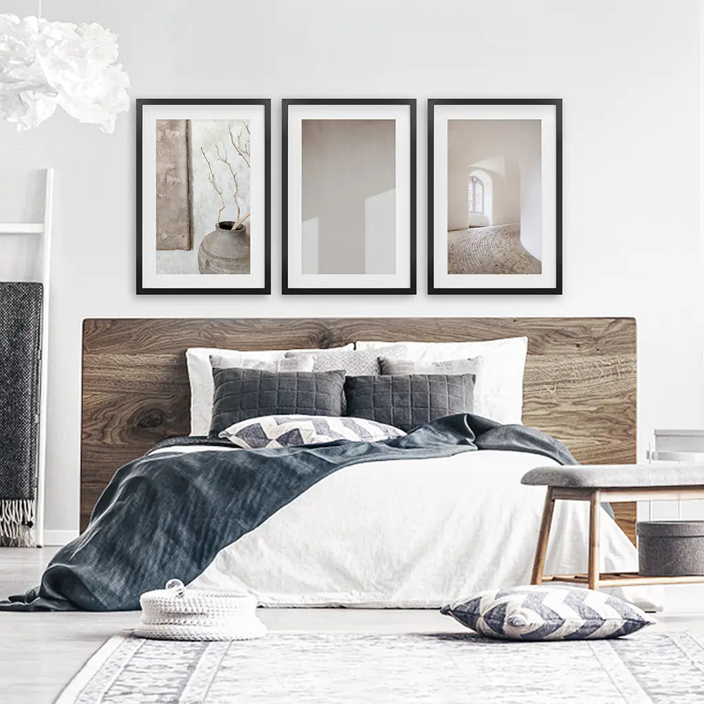Minimalist Beige Modern Architectural Set of 3 Prints
