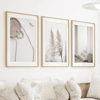 Natural Tones Boho Minimalist Wall Decor. Pampas Grass