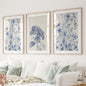 Chinoiserie Blue Flowers Watercolor Poster Decor